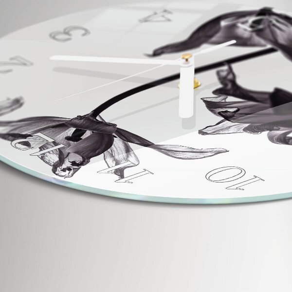 Round wall clock Flowers