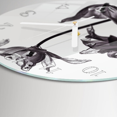 Round wall clock Flowers