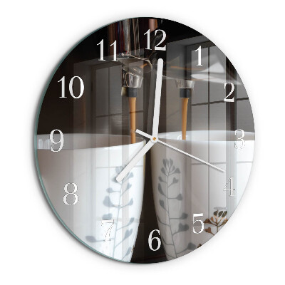 Round wall clock Coffee machine