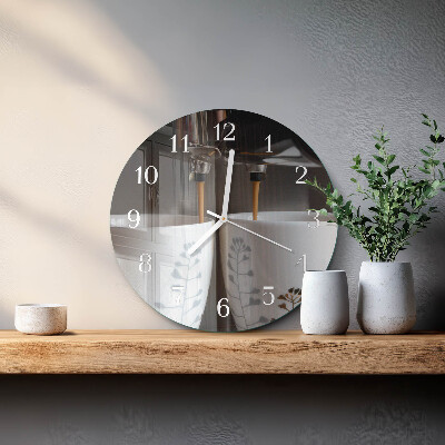 Round wall clock Coffee machine