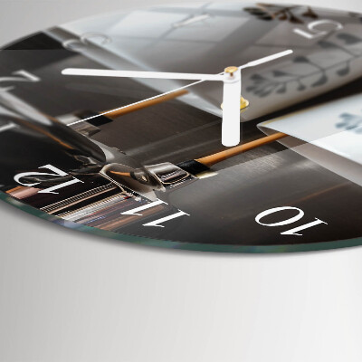 Round wall clock Coffee machine