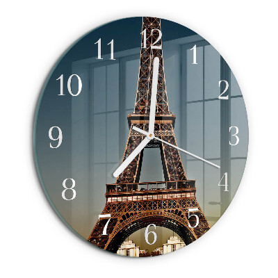 Round wall clock Eiffel Tower