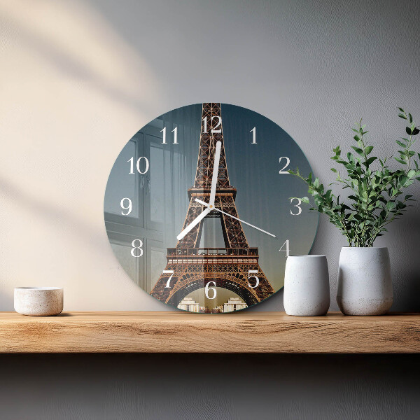 Round wall clock Eiffel Tower
