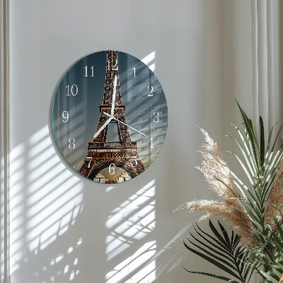 Round wall clock Eiffel Tower