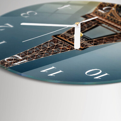 Round wall clock Eiffel Tower
