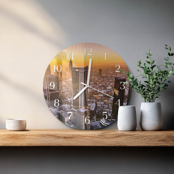 Round wall clock Sunset