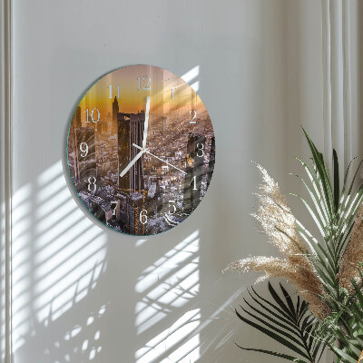 Round wall clock Sunset