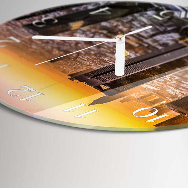 Round wall clock Sunset