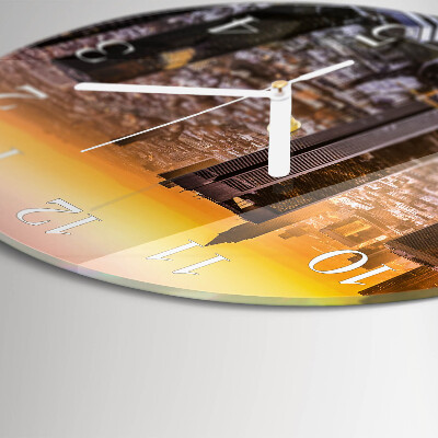 Round wall clock Sunset