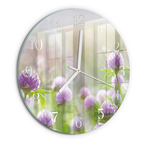 Round wall clock Flowers