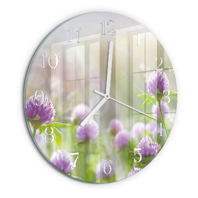 Round wall clock Flowers