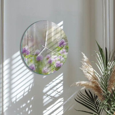 Round wall clock Flowers