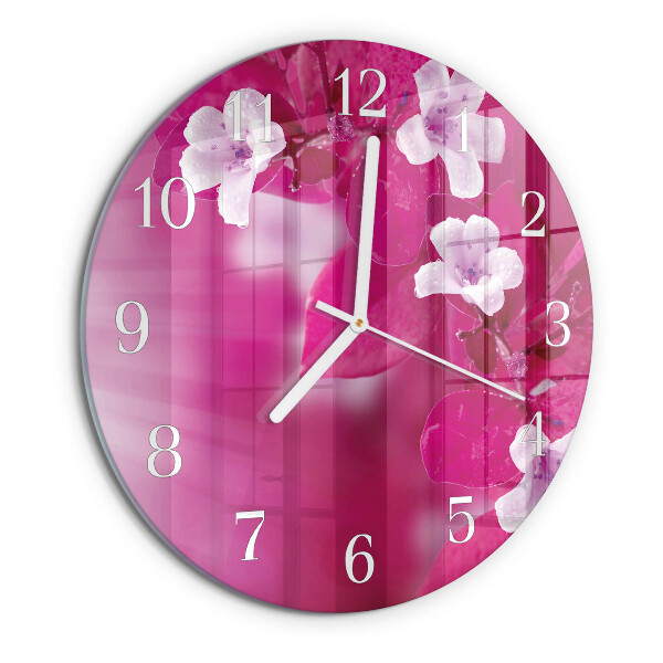 Round wall clock Flowers