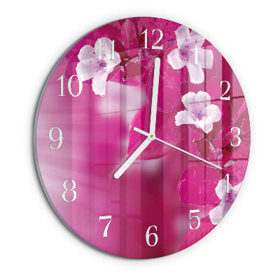 Round wall clock Flowers