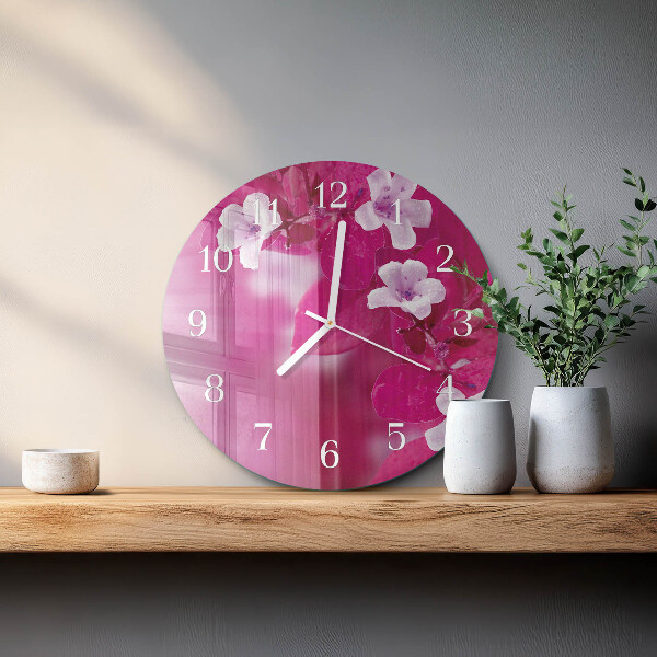 Round wall clock Flowers