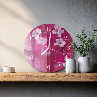 Round wall clock Flowers