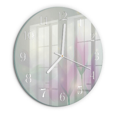 Round wall clock Flowers