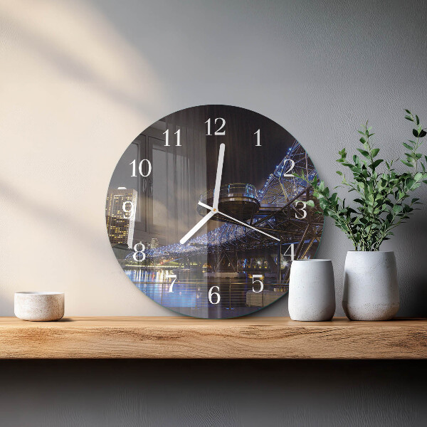 Round wall clock Night