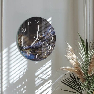 Round wall clock Night
