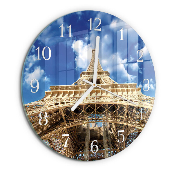 Round wall clock Eiffel Tower