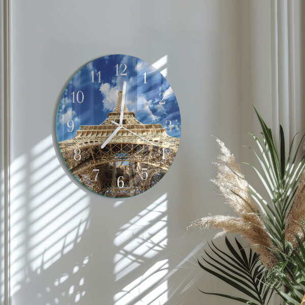 Round wall clock Eiffel Tower