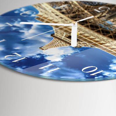Round wall clock Eiffel Tower