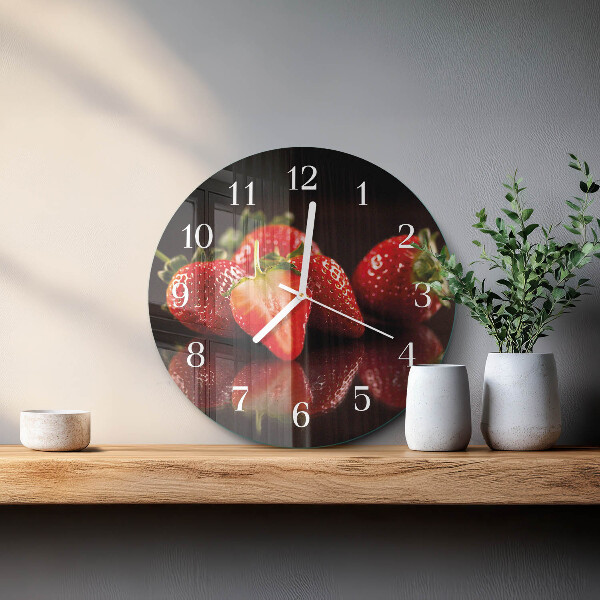 Round wall clock Strawberries