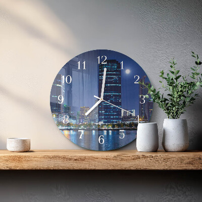 Round wall clock Night on the Town