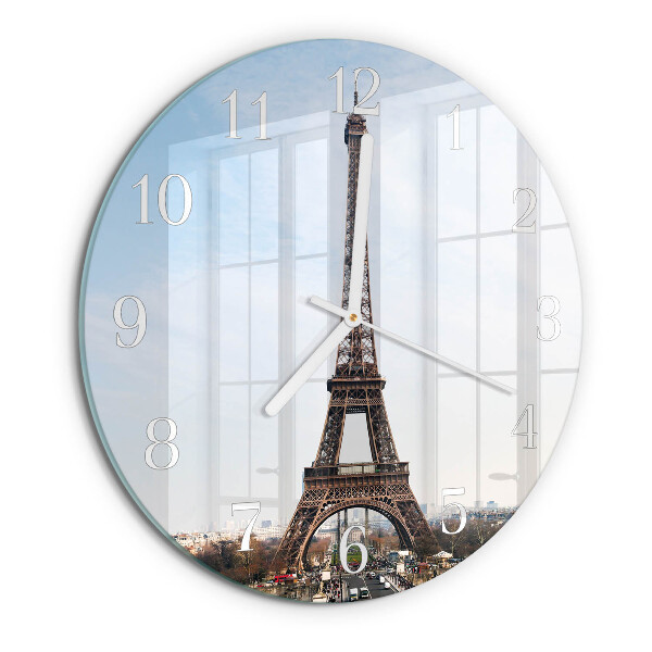 Round wall clock Eiffel Tower