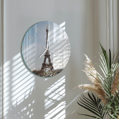 Round wall clock Eiffel Tower