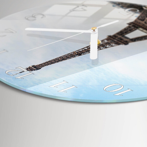 Round wall clock Eiffel Tower