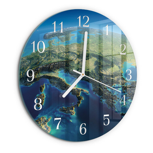 Round wall clock Earth
