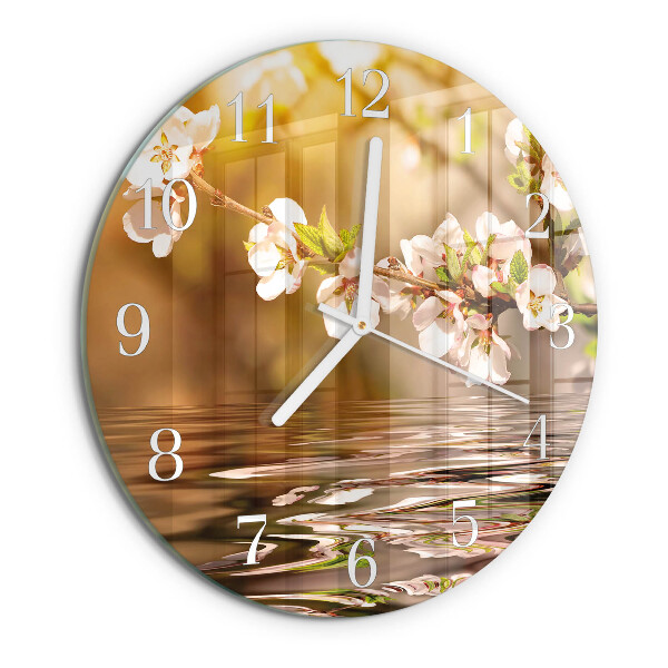 Round wall clock Flowers