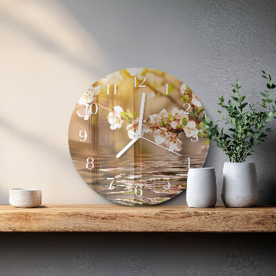 Round wall clock Flowers
