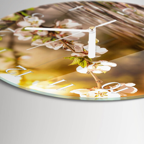 Round wall clock Flowers