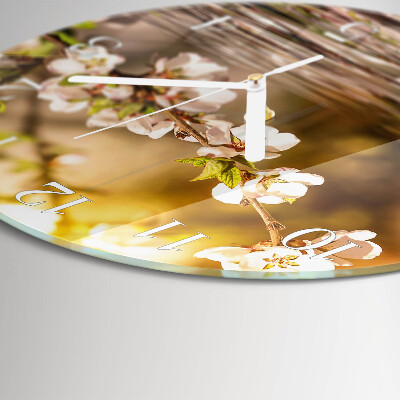 Round wall clock Flowers