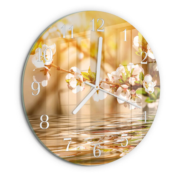 Round wall clock Flowers