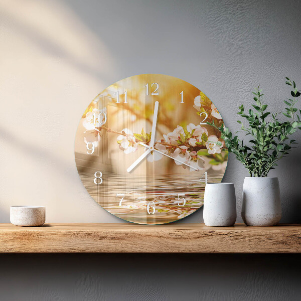 Round wall clock Flowers