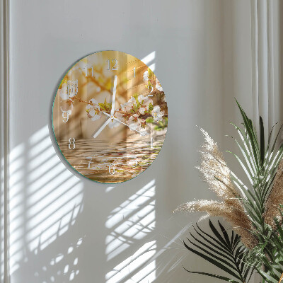 Round wall clock Flowers