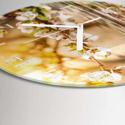 Round wall clock Flowers