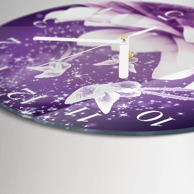Round wall clock Flower