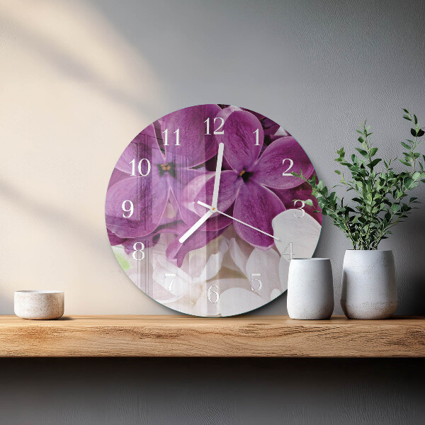 Round wall clock Flowers