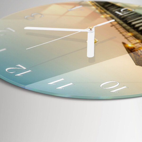 Round wall clock Wooden Walkway