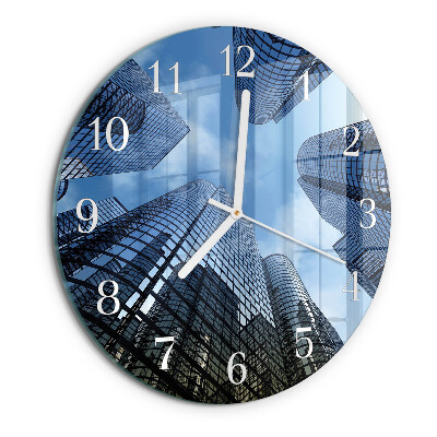 Round wall clock Glass Buildings