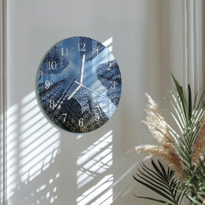 Round wall clock Glass Buildings