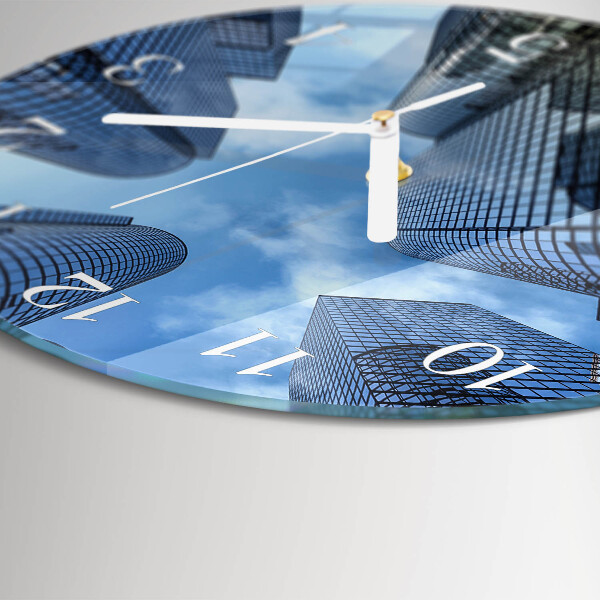 Round wall clock Glass Buildings