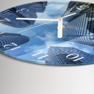 Round wall clock Glass Buildings