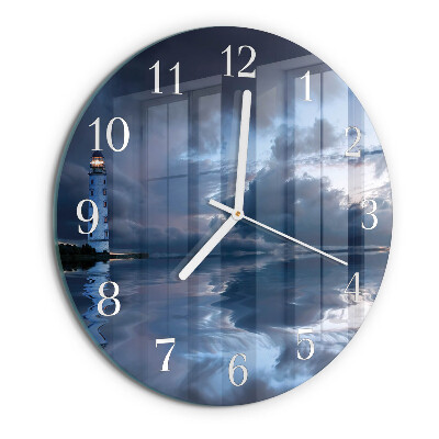 Round wall clock Lighthouse