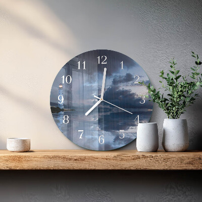 Round wall clock Lighthouse
