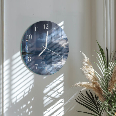 Round wall clock Lighthouse